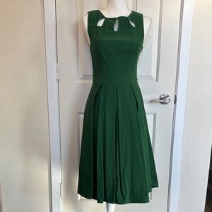 Belle Poque Vintage Style Forest Green Swing Dress
